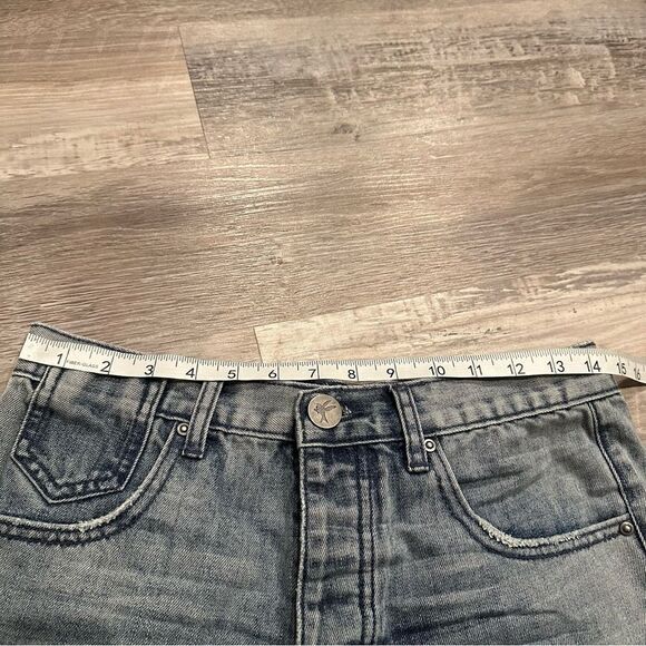 ONE TEASPOON Shorts Women Size 25 Denim Jean Cut Off Fray Button Fly Le Wolves - Picture 9 of 11